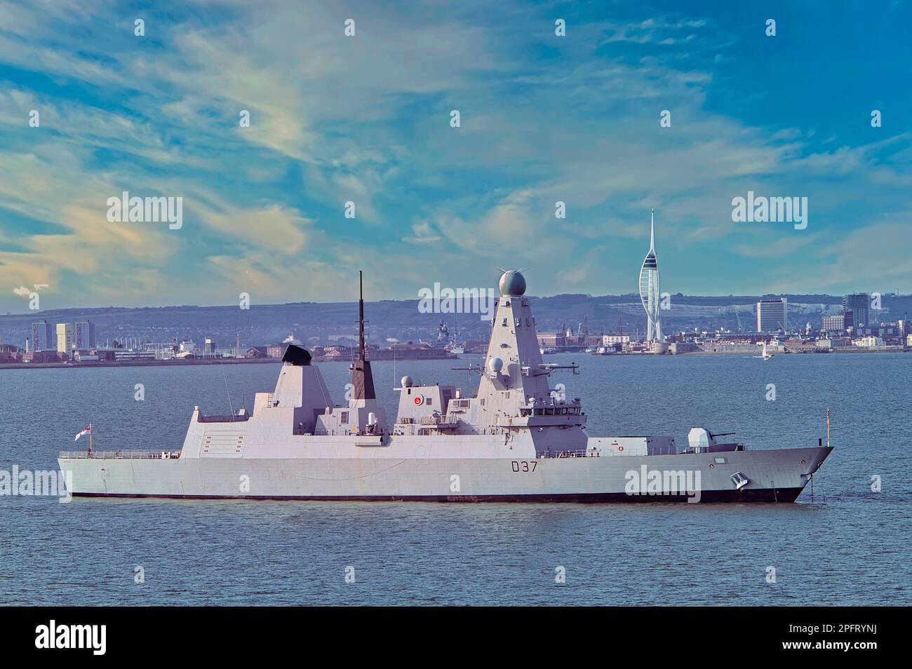 Zerstörer HMS Duncan vor Portsmouth UK Stockfoto