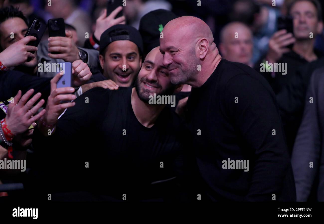 UFC President Dana White posiert für ein Foto während der UFC 286 in der O2 Arena, London Picture Date: Samstag, 18. März 2023. Stockfoto