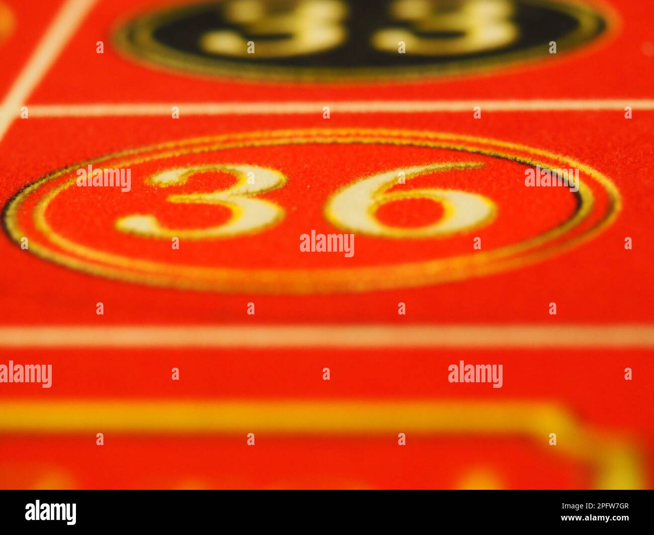 Nahaufnahmen vom Kasinotisch Stockfoto