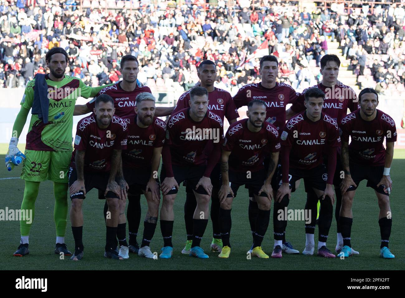 18. März 2023, Reggio Calabria, Italien: Reggio Calabria, Italien, Oreste  Granillo Stadion, 18. März 2023, Reggina-Team beim Spiel Reggina 1914 gegen  Cagliari Calcio - italienischer Fußball Serie B. (Kreditbild: © Valentina  GiannettoniLPS