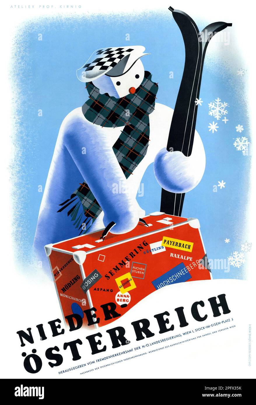 Niederösterreich von Paul Kirnig (1891-1955). Poster veröffentlicht ca. 1935 in Österreich. Stockfoto