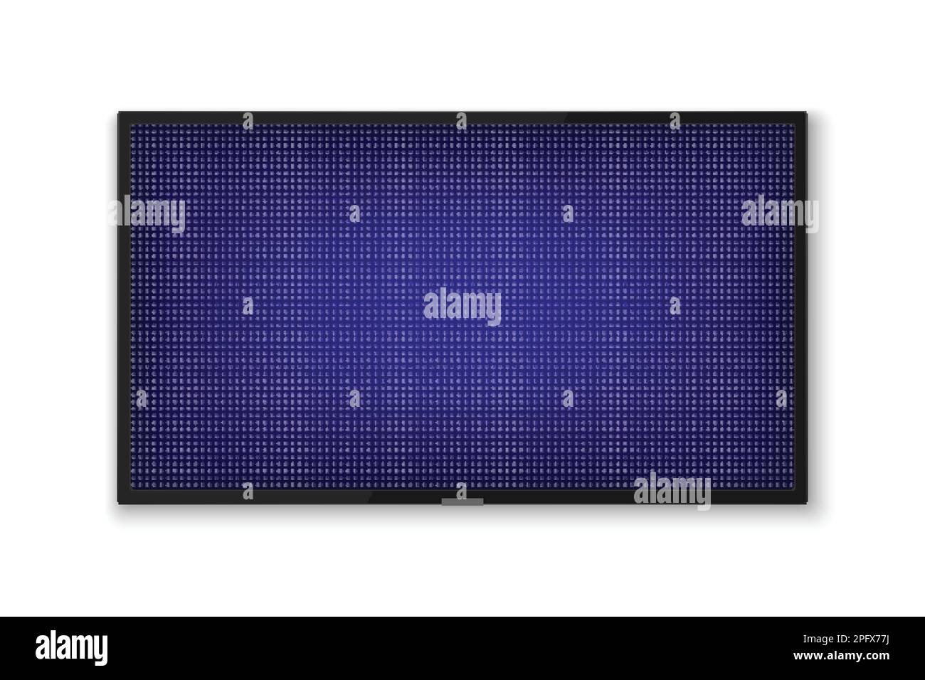 HD-LCD-Fernseher, digitaler TV-Monitor mit Schatten auf weißem Hintergrund Stock Vektor