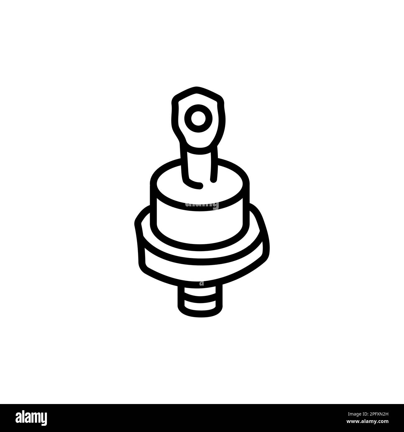 Schwarzes Liniensymbol der Leistungsdiode. Piktogramm für Webseite, mobile App, Werbeaktion. Stock Vektor
