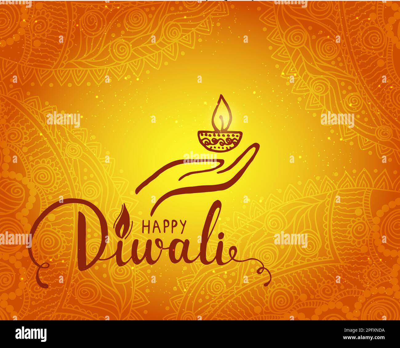 Elegantes Kartendesign des traditionellen indischen Festivals Diwali mit Lampe. Wunderschöne Grußkarte für das diwali-Festival. Stock Vektor