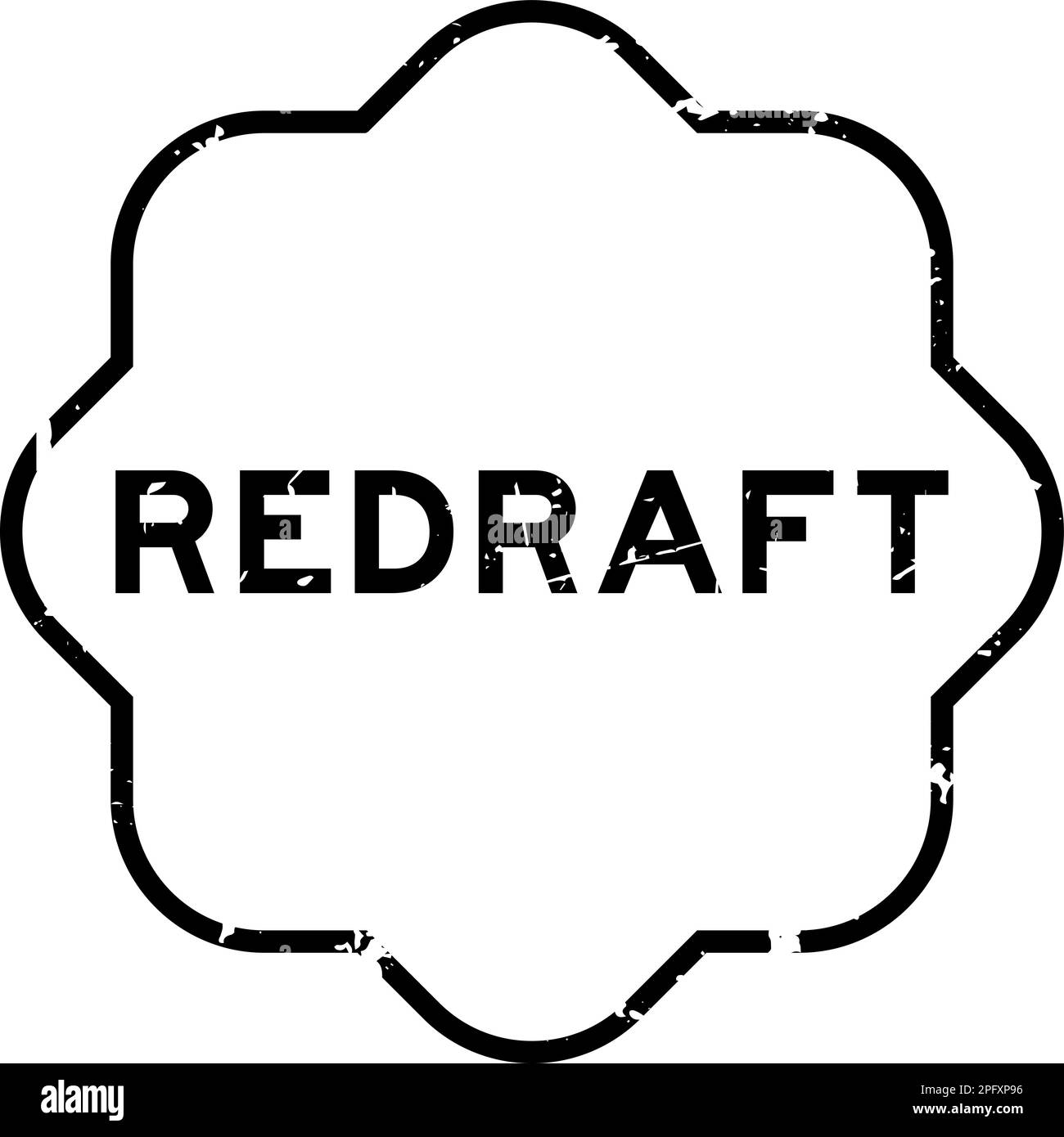 Grunge schwarzer Umformulierungsstempel mit Gummidichtung auf dem Hintergrund Stock Vektor