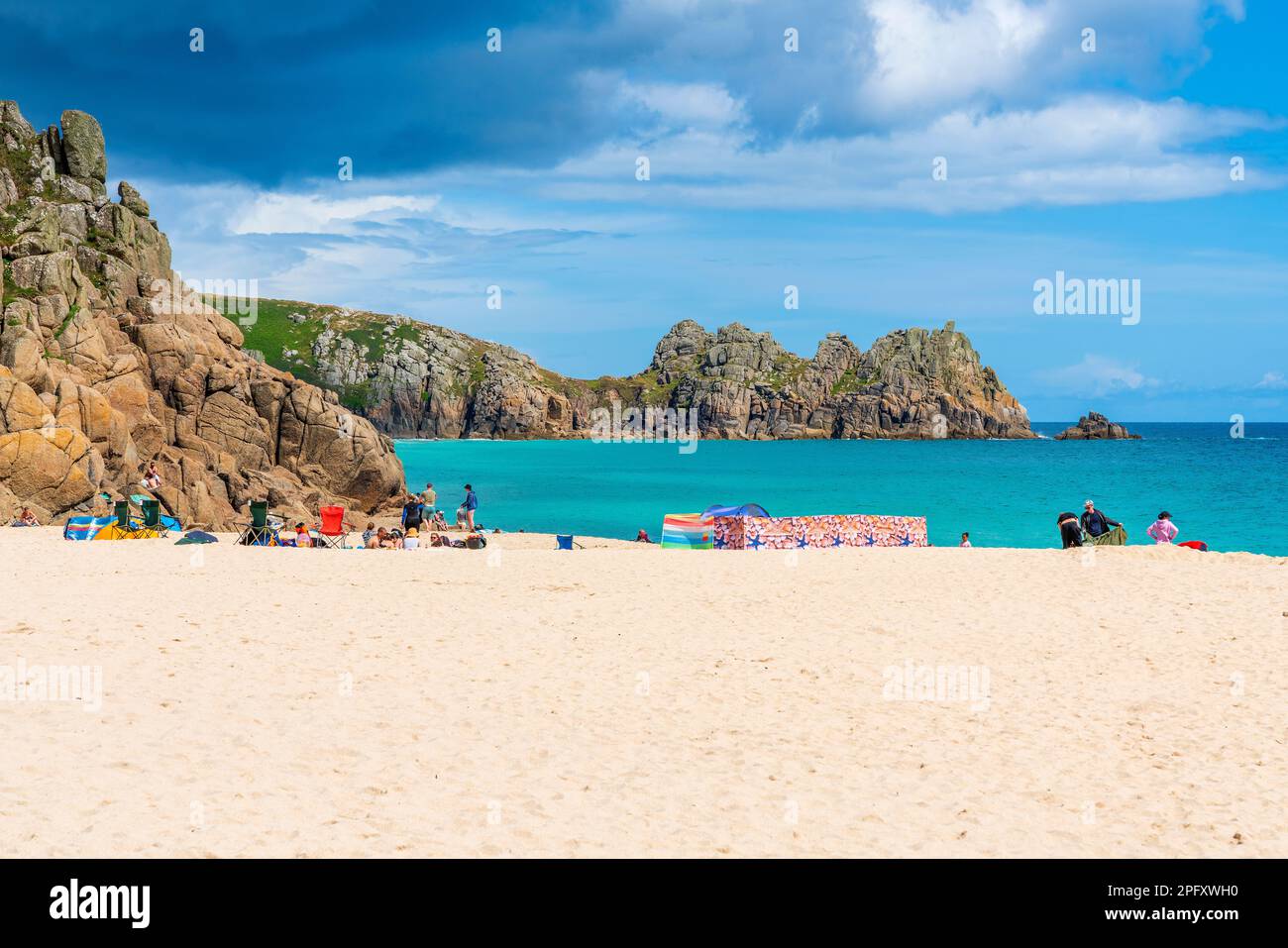 Porthcurno Beach, Cornwall, England, Großbritannien, Europa Stockfoto