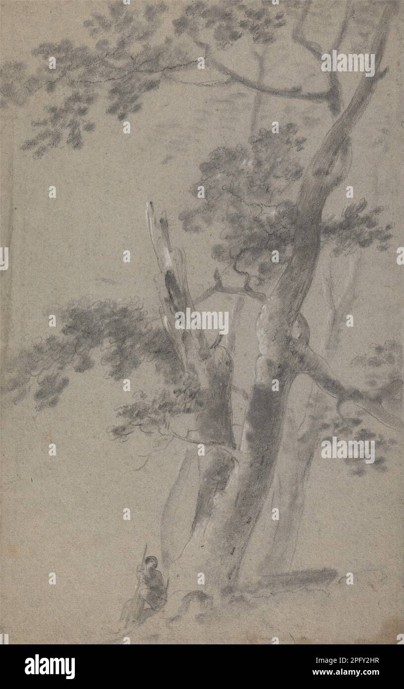 Shepherd sitzt unter einem Baum von Richard Wilson Stockfoto