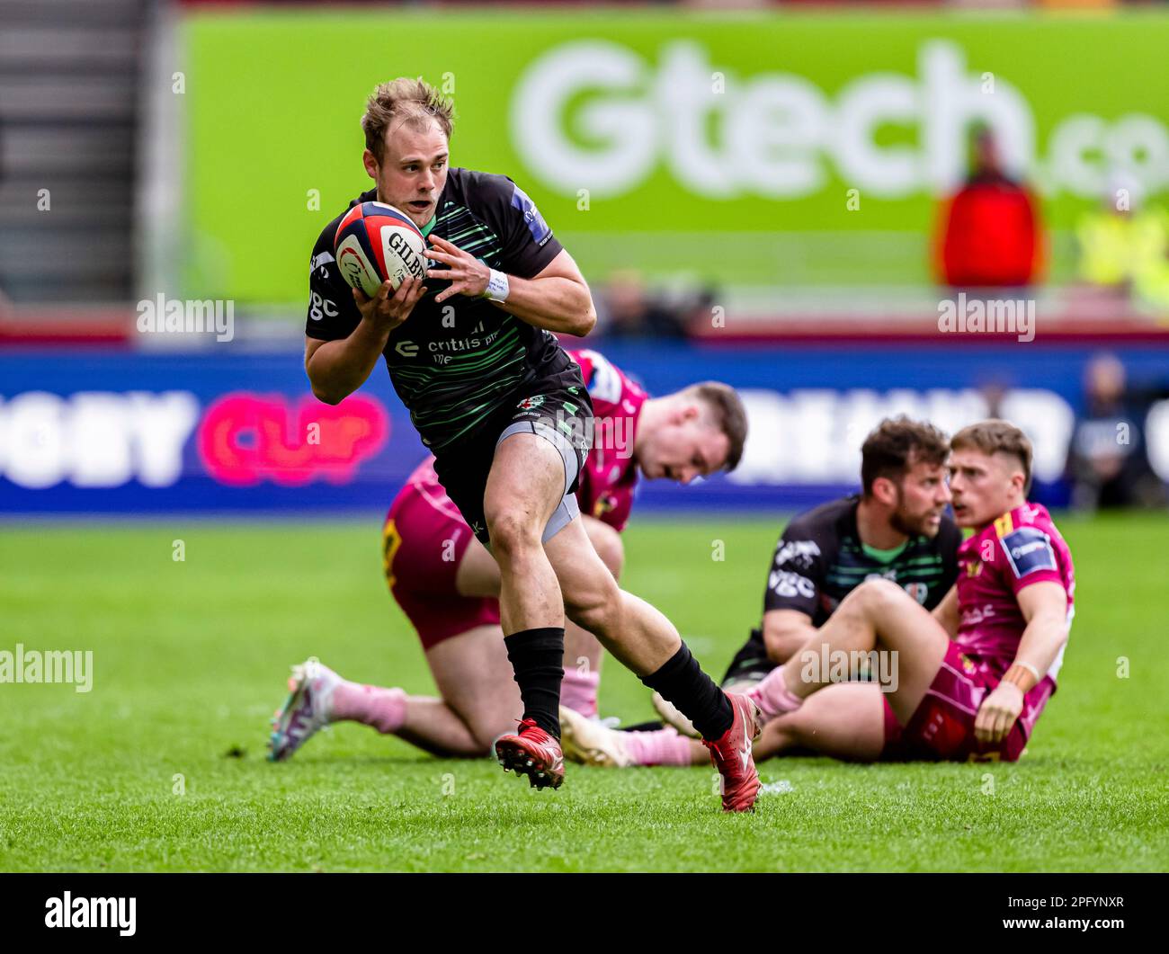 LONDON, VEREINIGTES KÖNIGREICH. 19., März 2023. Matt Williams of London Irish in Aktion beim Premiership Rugby Cup-Finale London Irish vs Exeter Chiefs im GTECH Community Stadium am Sonntag, den 19. März 2023. LONDON, ENGLAND. Kredit: Taka G Wu/Alamy Live News Stockfoto