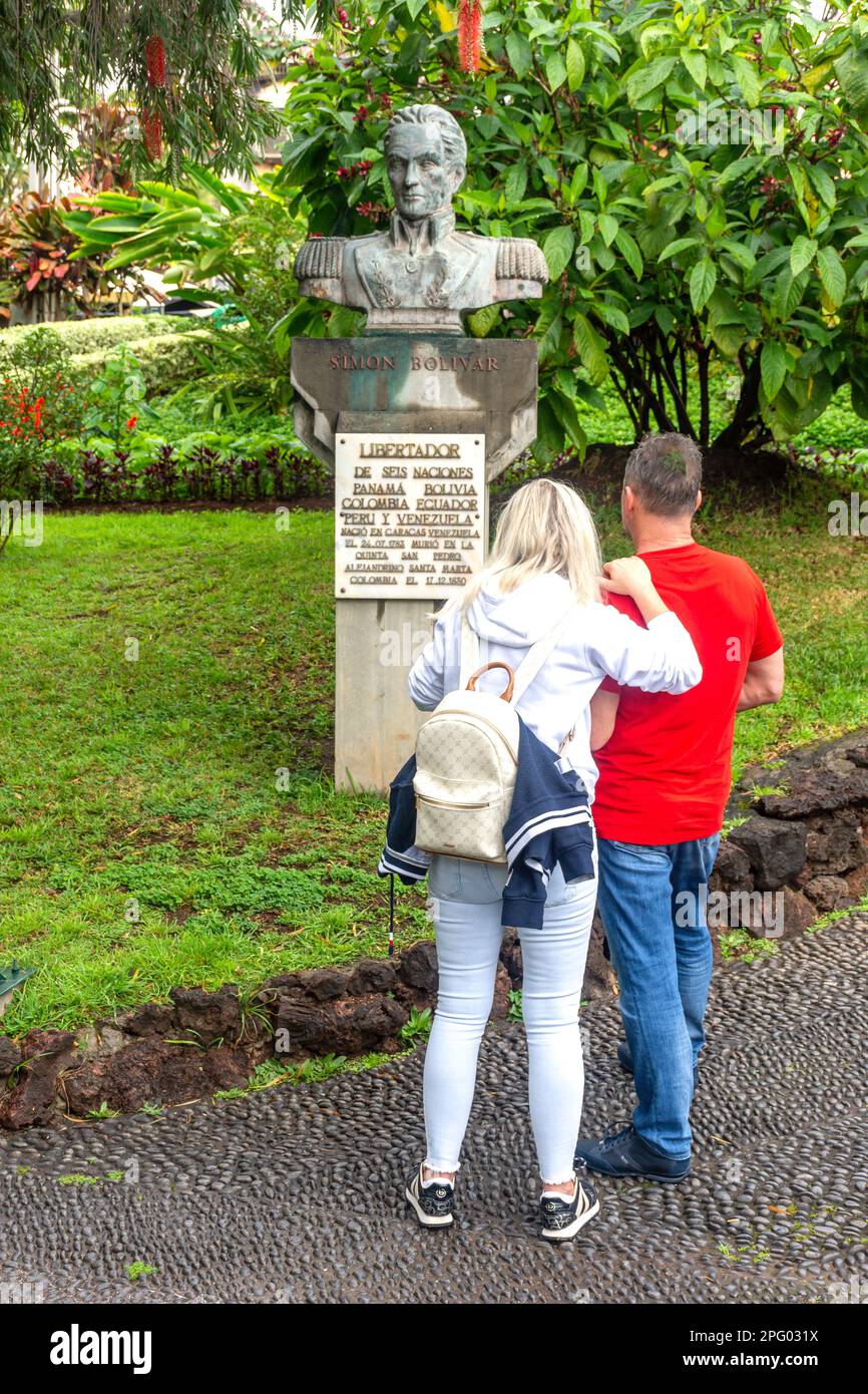 Simon Bolivar Statue in Jardim Municipal do Funchal, Avenue Arriaga, Funchal, Madeira, Portugal Stockfoto