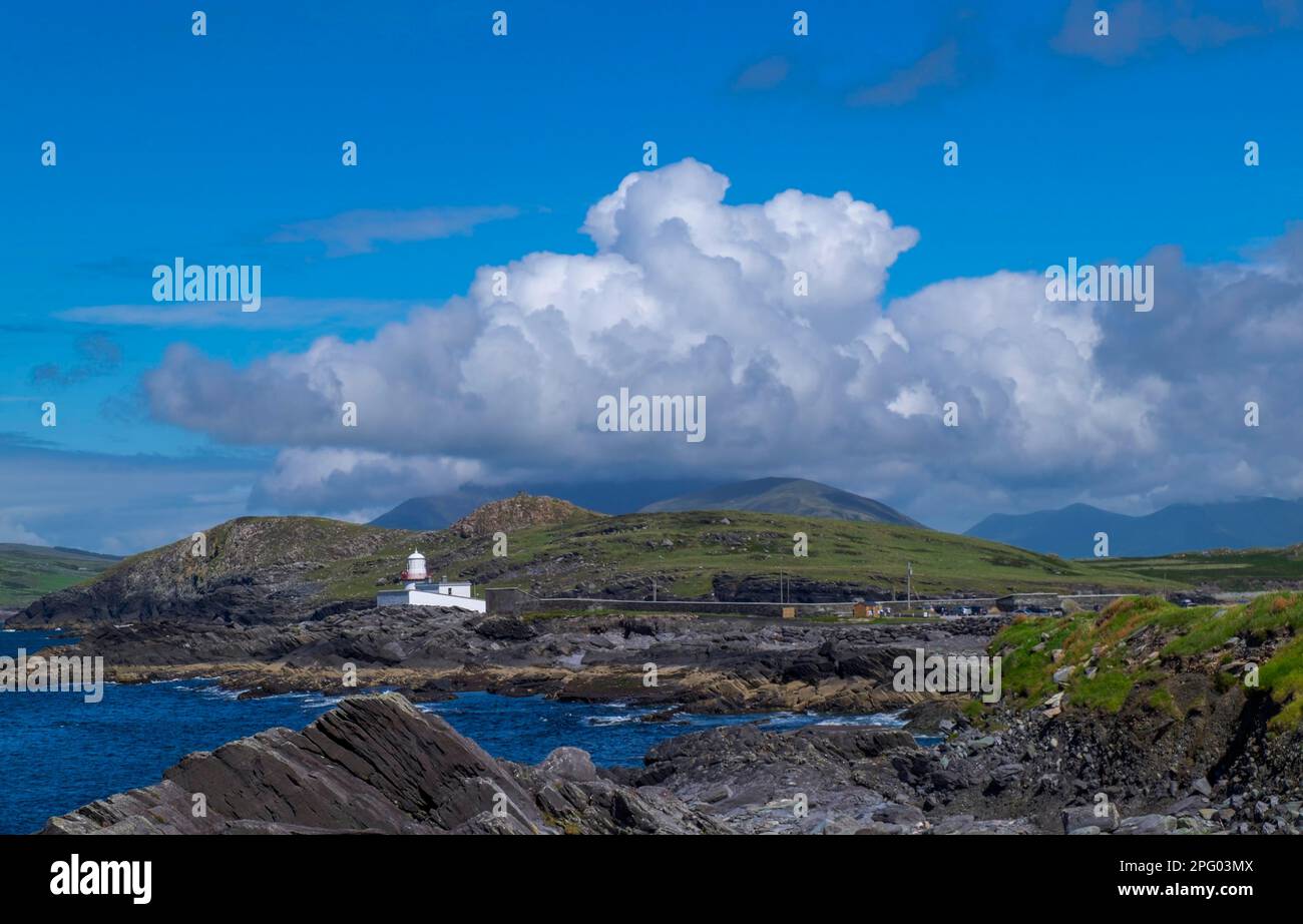 Cromwell Point Lighthouse, Valentia Island, County Kerry, Irland Stockfoto