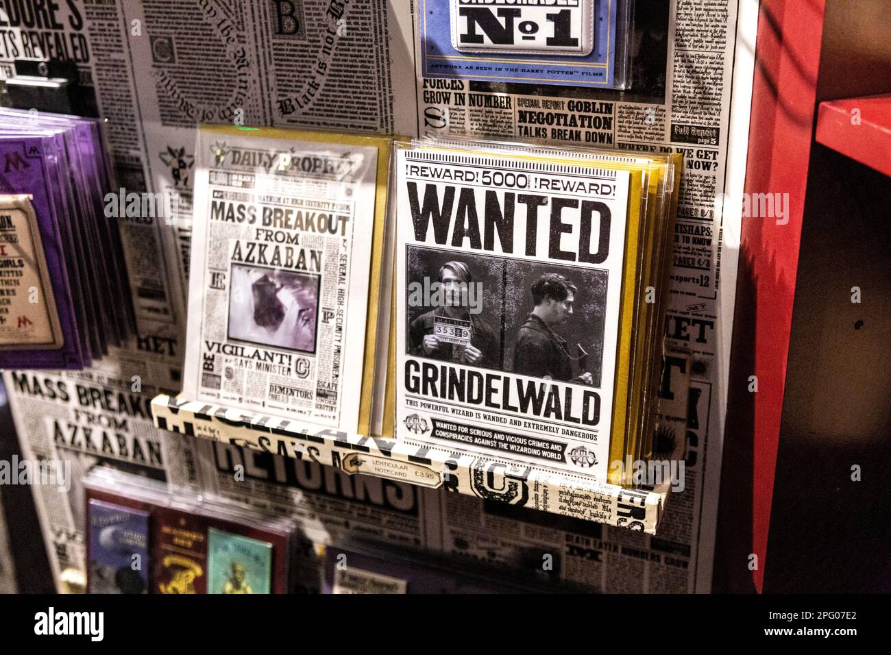 Inneneinrichtung des House of MinaLima, ein Harry-Potter-Shop, Soho, London, Großbritannien Stockfoto