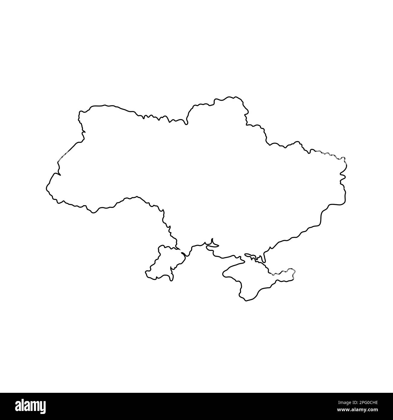 Ukraine Karte einfacher Umriss Vektordarstellung, Symbol für Mut und Freiheit, patriotisches Designelement Stock Vektor