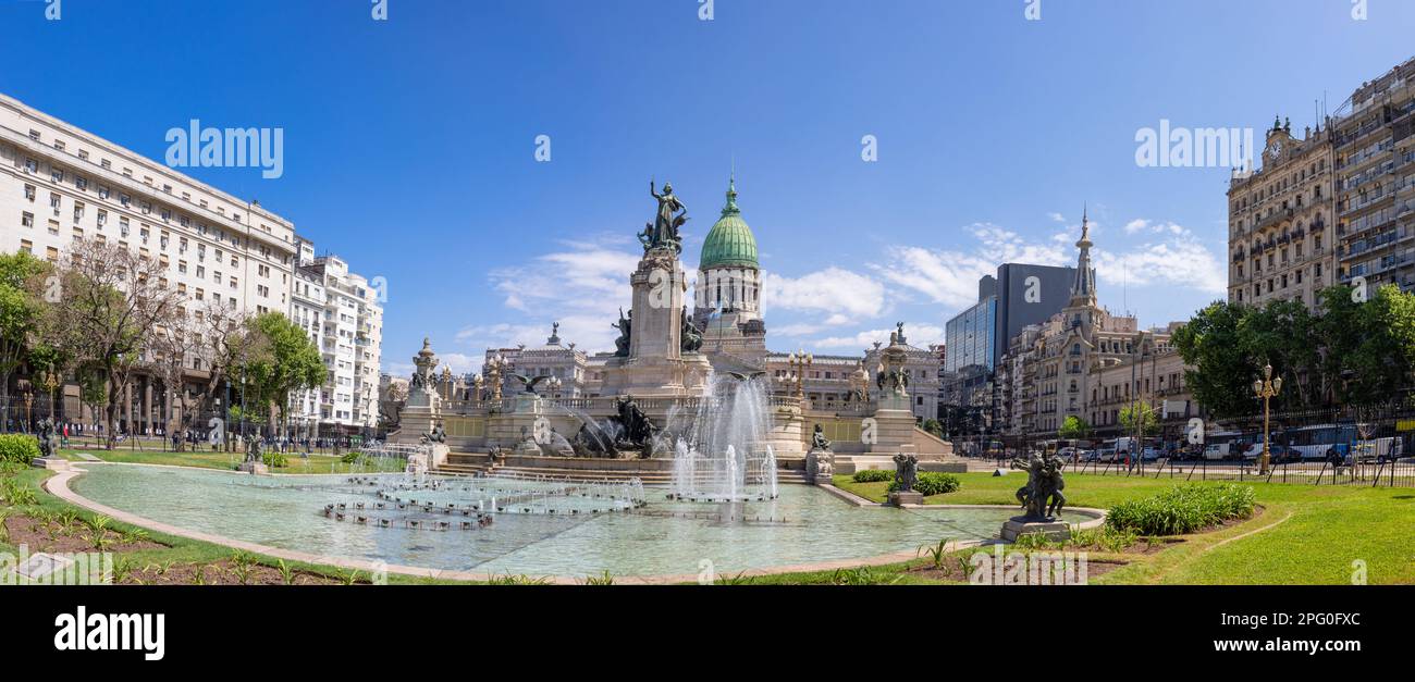 Buenos Aires, Palastgebäude des Nationalkongresses im historischen Stadtzentrum. Stockfoto