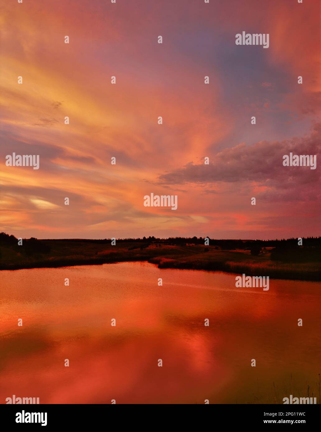 Sonnenuntergang, Niobrara River, Niobrara State Park, Knox County, Nebraska Stockfoto