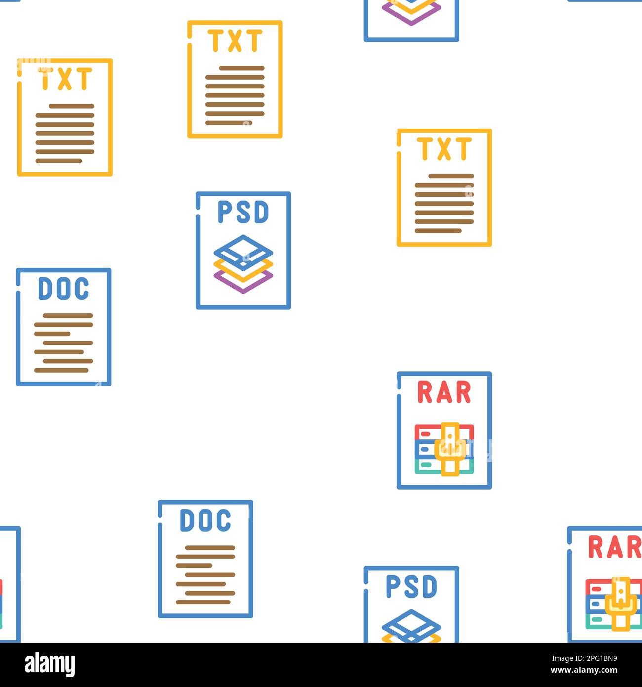 Dateiformat Dokumentvektormuster nahtlos Stock Vektor