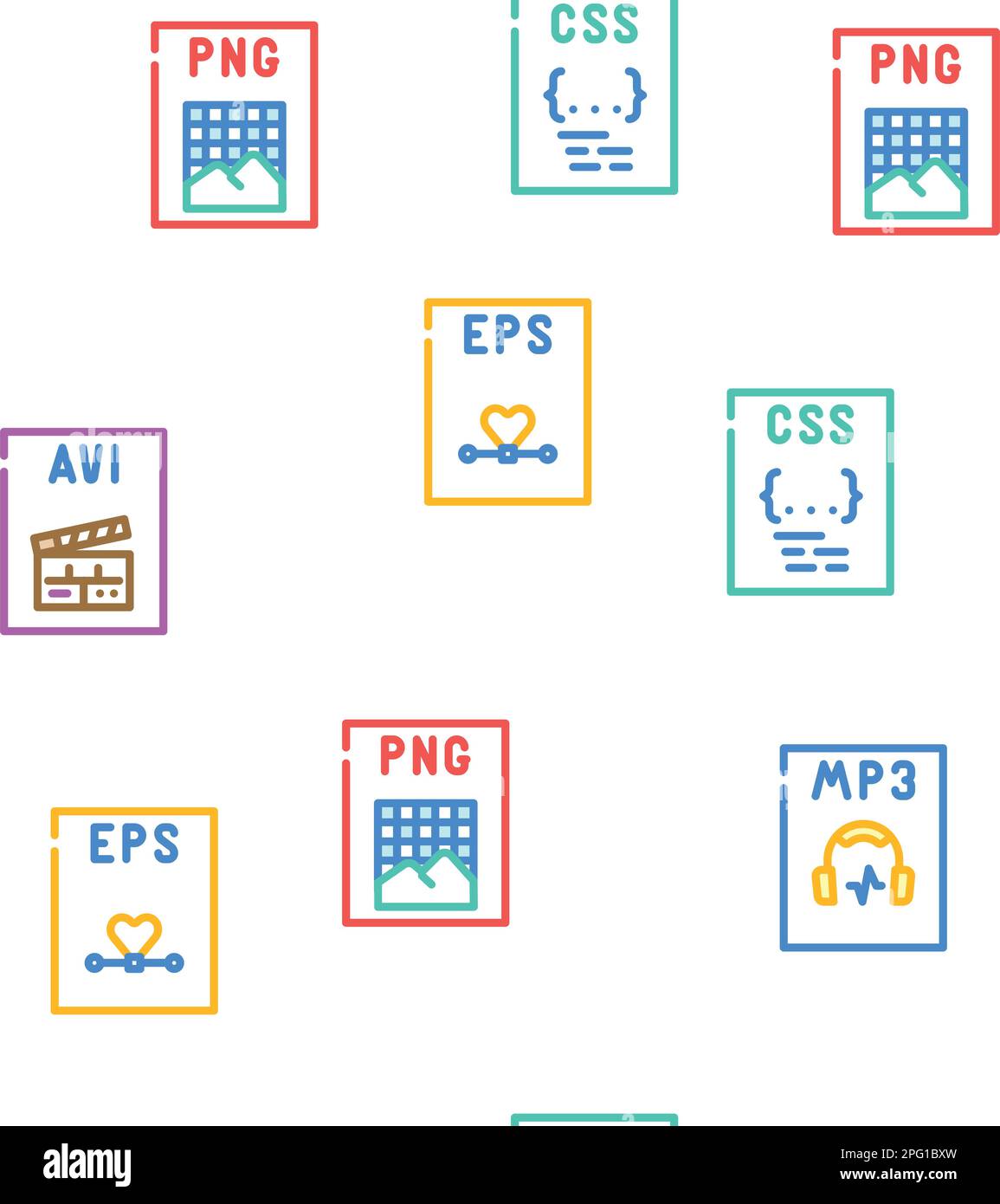 Dateiformat Dokumentvektormuster nahtlos Stock Vektor