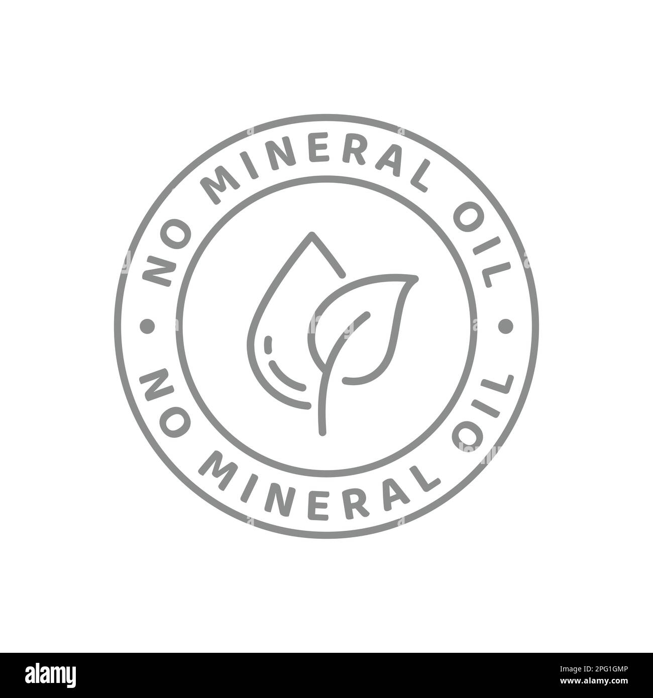 Kein Vektoretikett für Mineralölprodukte. Kosmetik, Hautpflegelinie. Stock Vektor