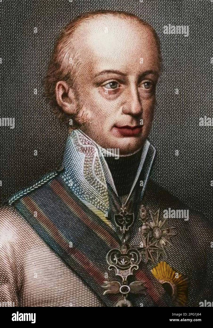 Portrait von Ferdinand III. Von Habsburg-Lothringen (1769-1824), Großherzog der Toskana - Ferdinand III de Toscane ou Ferdinand Joseph Jean Baptiste de Habsbourg-Lothringen Stockfoto