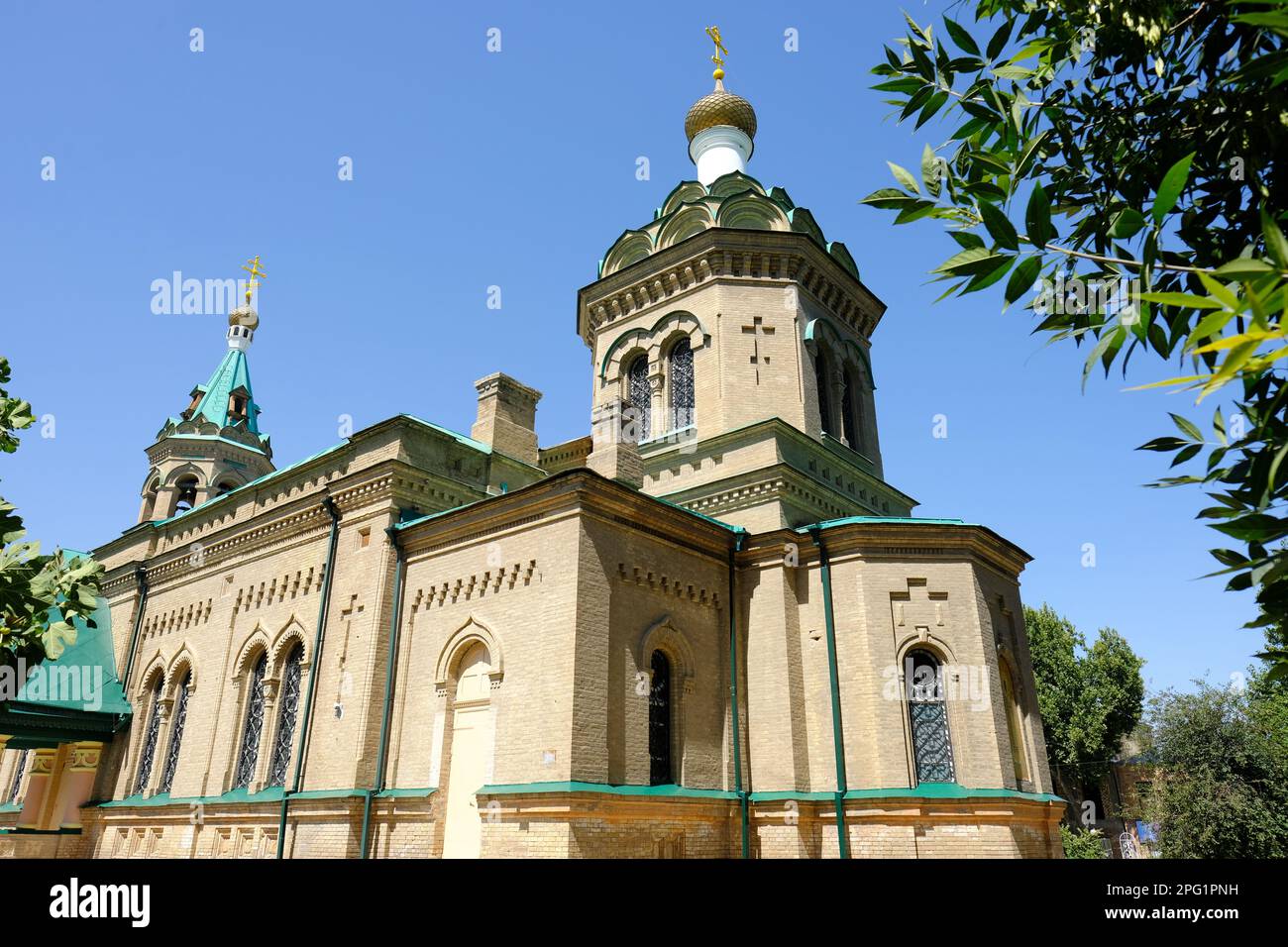 Samarkand Usbekistan die Kirche St. Alexius Metropolitan von Moskau im alten russischen Viertel der Stadt August 2022 Stockfoto