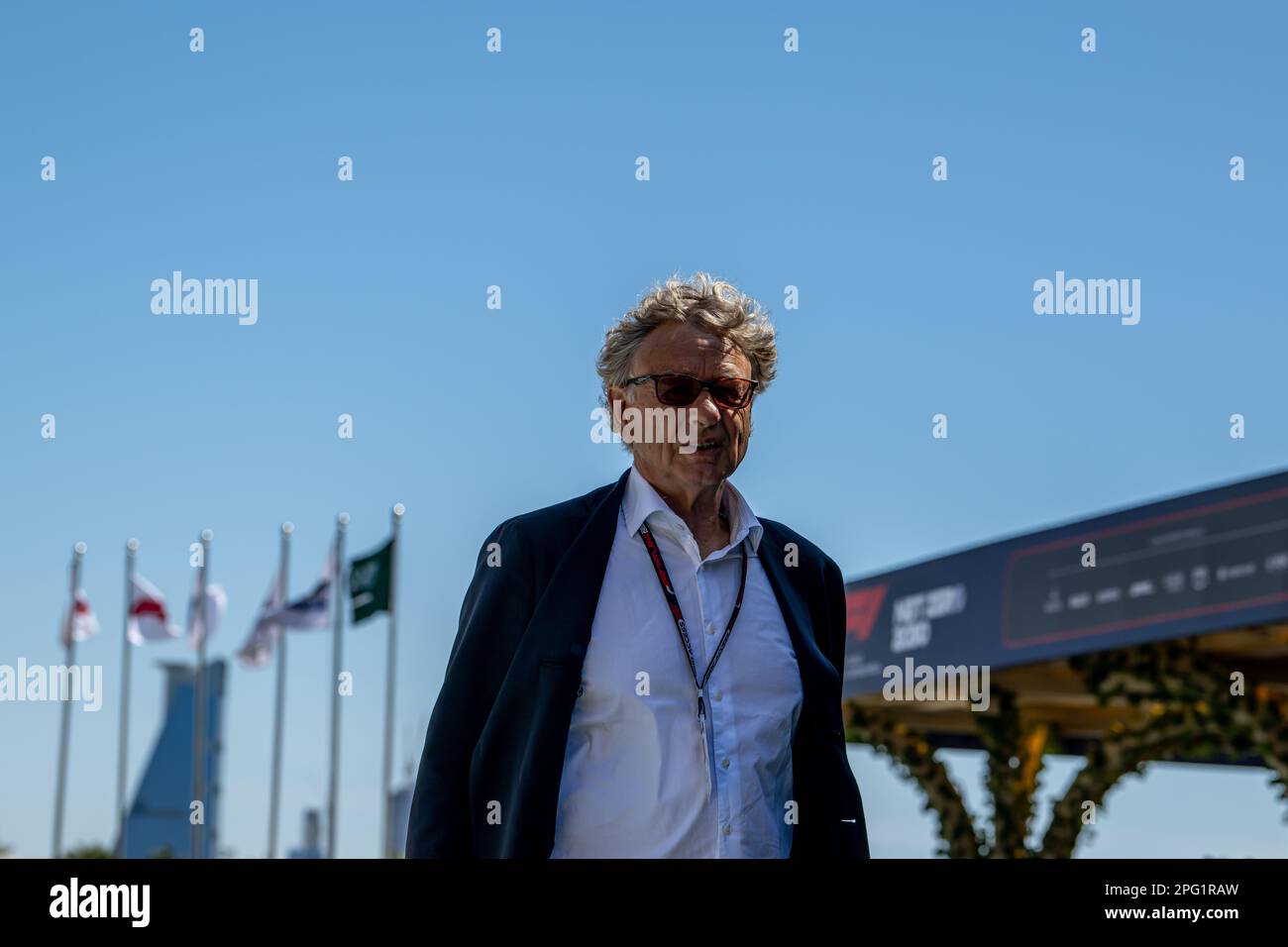 Jeddah, Saudi-Arabien. 19. März 2023. JEDDAH CORNICHE CIRCUIT, SAUDI-ARABIEN - MÄRZ 19: Hermann Tilke, während des Saudi-arabischen Grand Prix auf der Jeddah Corniche Circuit am Sonntag, den 19. März 2023 in Jeddah, Saudi-Arabien. (Foto: Michael Potts/BSR Agency) Kredit: BSR Agency/Alamy Live News Stockfoto