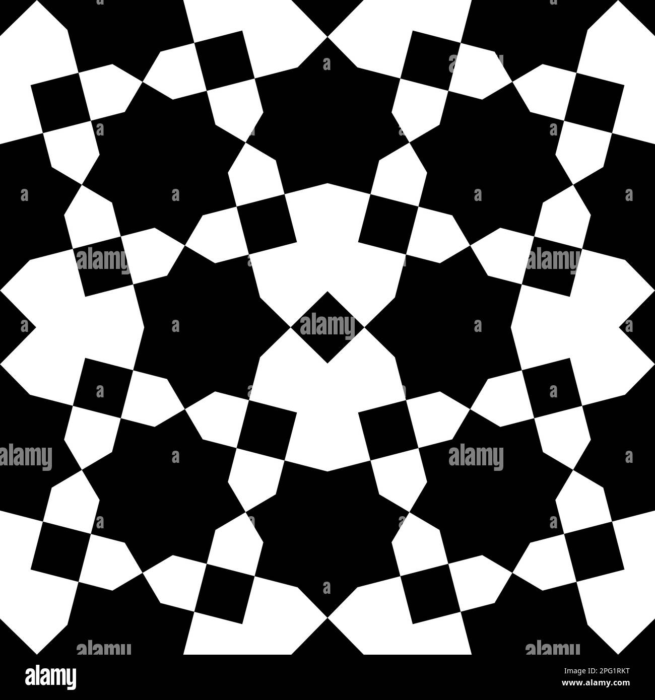 Nahtlose geometrische Ornament auf der Grundlage der traditionellen islamischen Kunst. Schwarz und weiß. Tolles Design für Stoff, Textil, Abdeckung, Geschenkpapier, Hintergrund. Stock Vektor