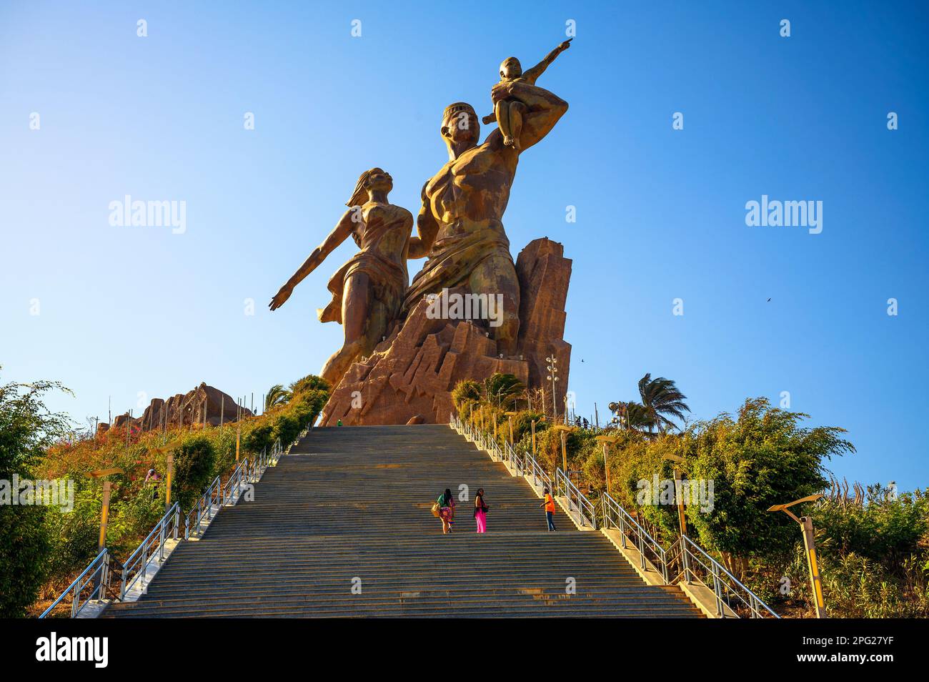 Statue genannt Denkmal der afrikanischen Renaissance in Dakar, Senegal Stockfoto