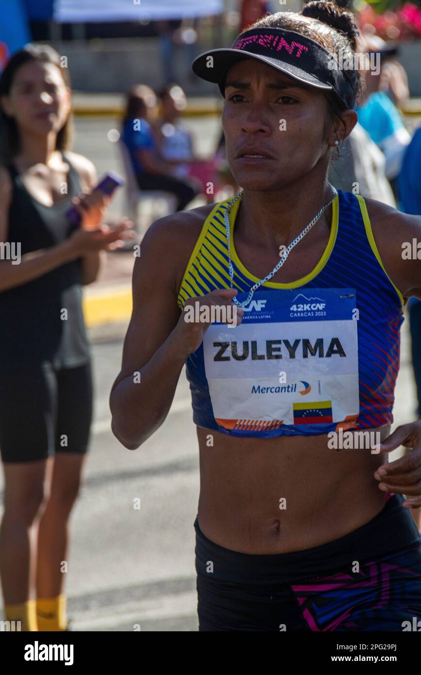 Siebte Ausgabe des CAF-Caracas-Marathons am 19. März 2023 Stockfoto