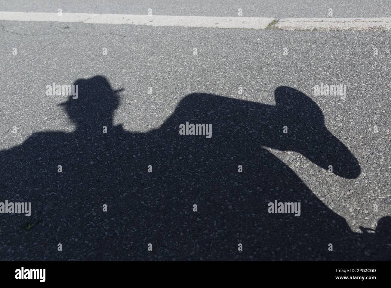 Abbildung des Detektivschattens Stockfoto