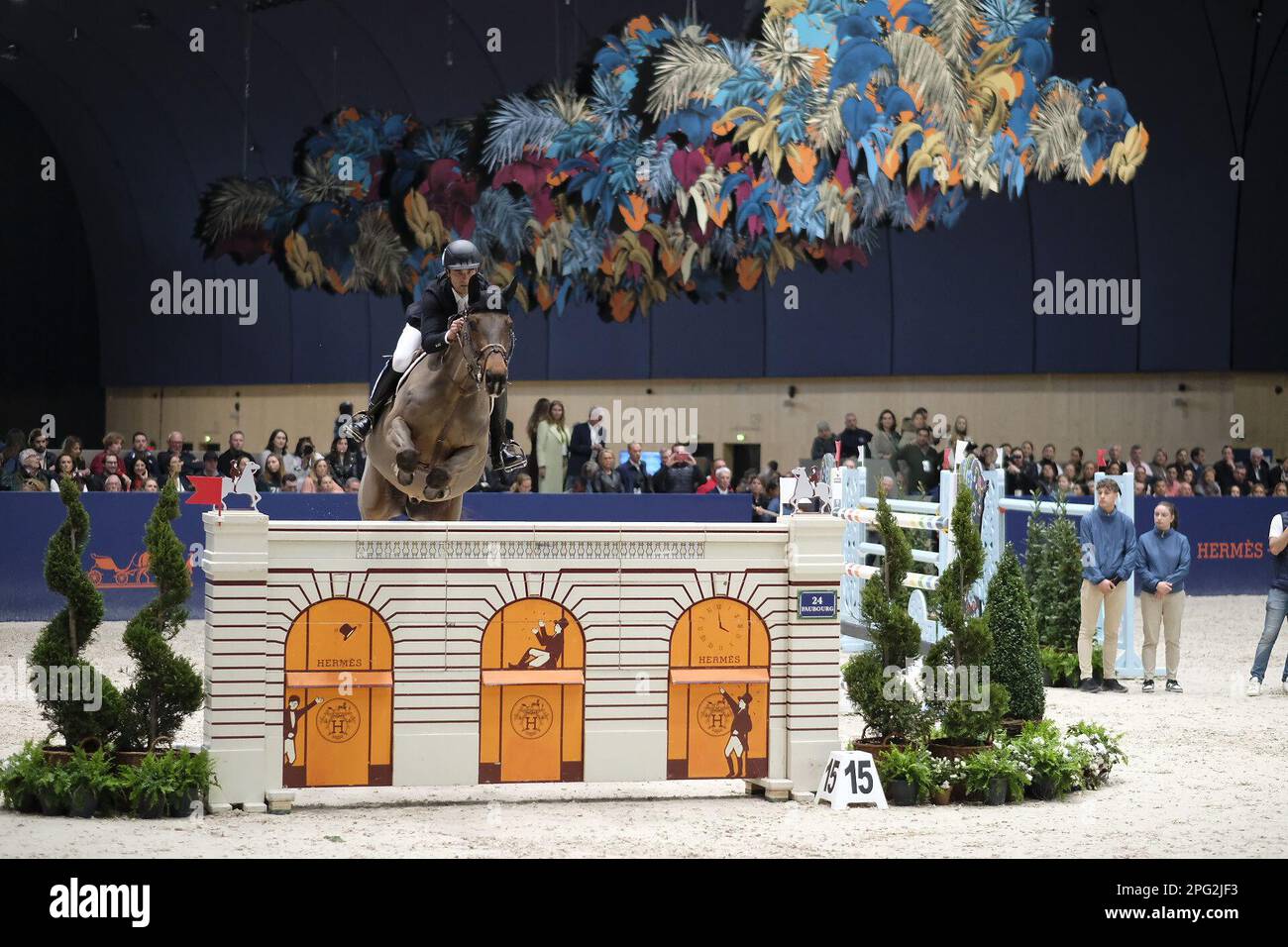 Victor Bettendorf (LUX) auf Herrn Tac während der Saut Hermes 2023, Reitveranstaltung FEI am 19. März 2023 im flüchtigen Grand-palais in Paris, Frankreich - Foto: Christophe Bricot/DPPI/LiveMedia Stockfoto