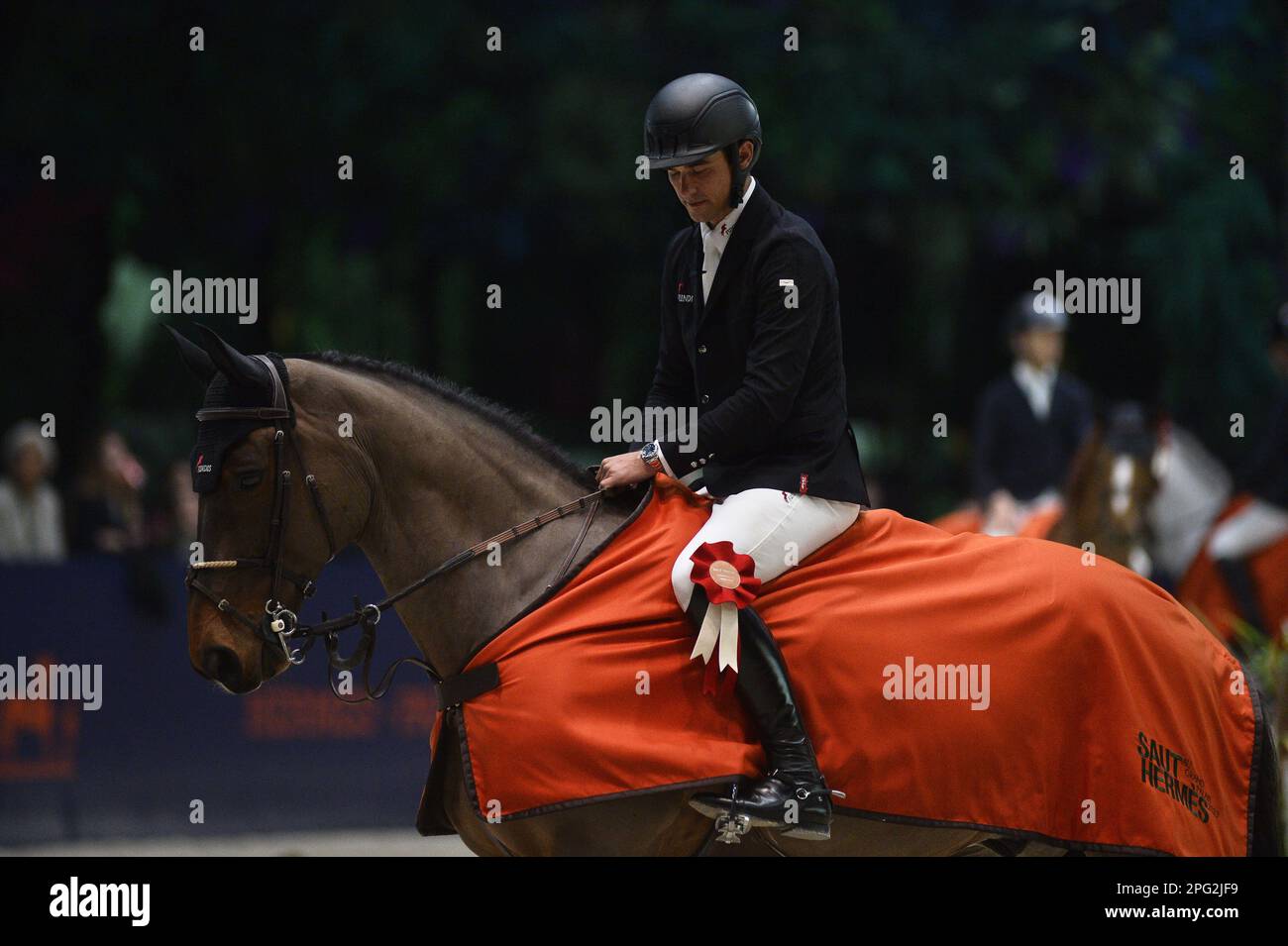 Victor Bettendorf (LUX) auf Herrn Tac während der Saut Hermes 2023, Reitveranstaltung FEI am 19. März 2023 im flüchtigen Grand-palais in Paris, Frankreich - Foto: Christophe Bricot/DPPI/LiveMedia Stockfoto