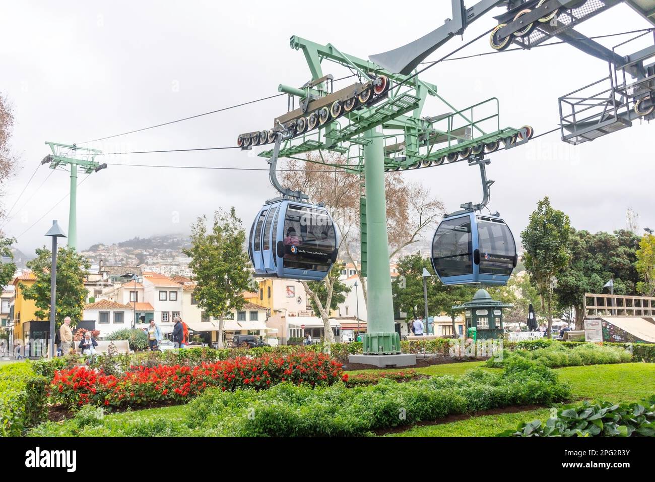 Funchal Seilbahn (Teleférico Funchal-Monte), Av. Do Mar e das Comunidades Madeirenses, Funchal, Madeira, Portugal Stockfoto