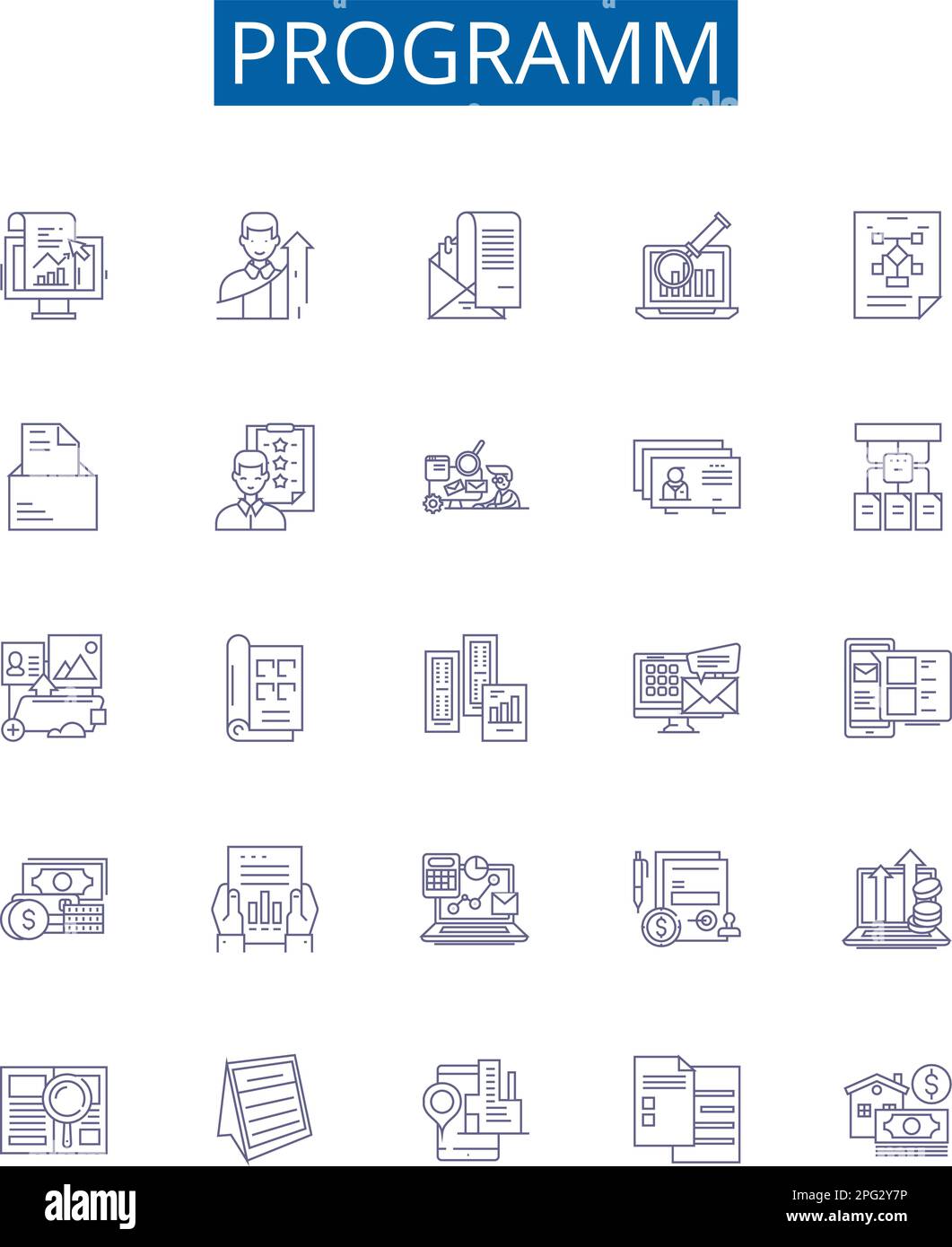Symbole der Programmzeile Zeichen eingestellt. Designsammlung von Programm, Programmierung, Software, Routine, Algorithmus, Logik, Syntax, Compiler Outline Concept Vector Stock Vektor