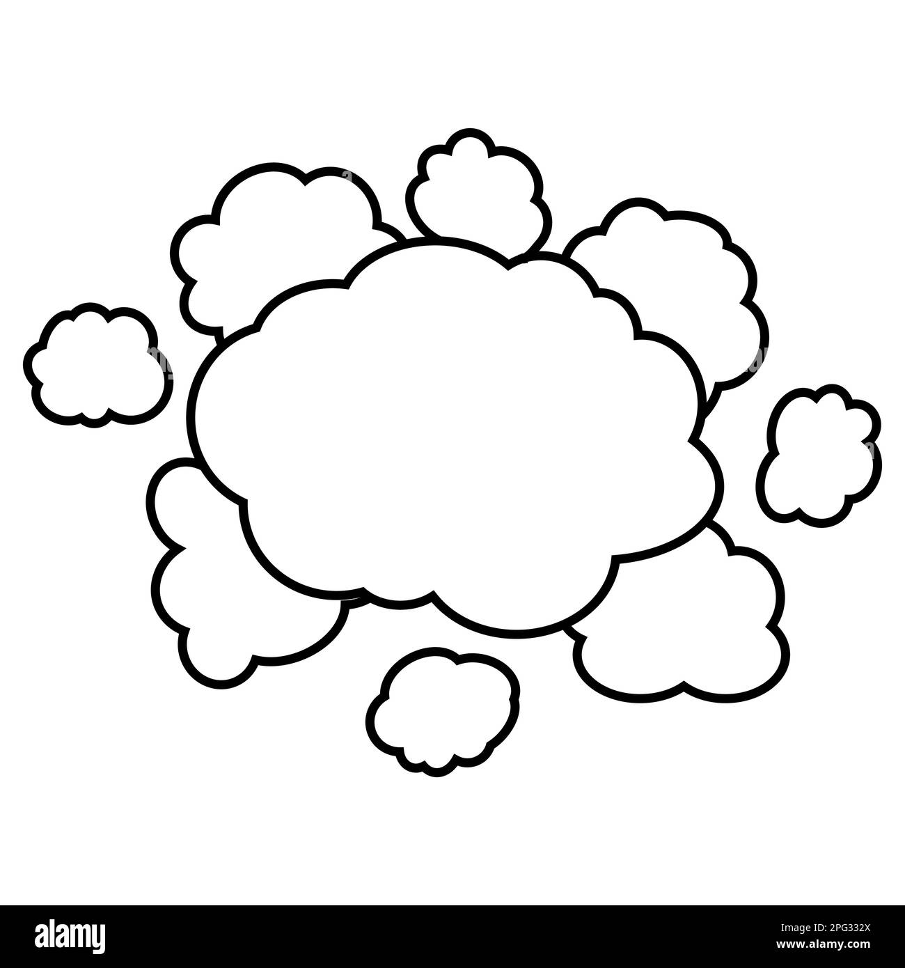 Wolken-Vaphienrauch, Bubble-Art-Poster, Cartoon-Himmelsrahmen Stock Vektor