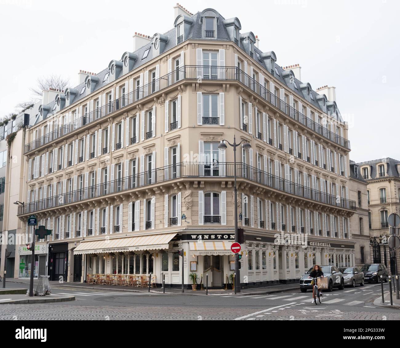 Das Restaurant Winston Churchill, Paris, Frankreich Stockfoto