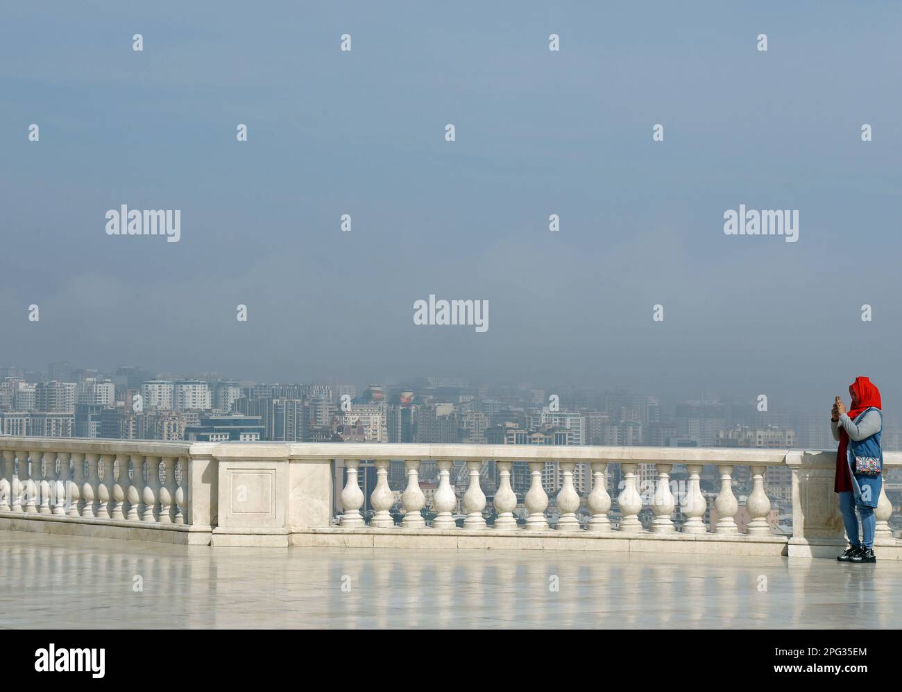 Fotografischer Aussichtspunkt in Baku in Aserbaidschan Stockfoto