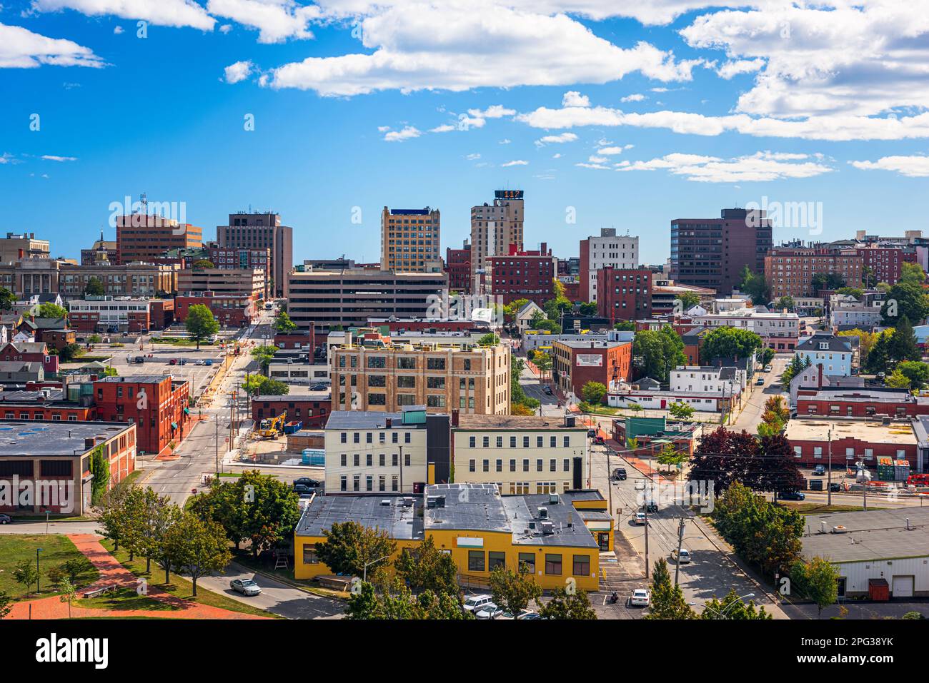 Portland, Maine, USA Stadtbild in der Innenstadt am Nachmittag. Stockfoto