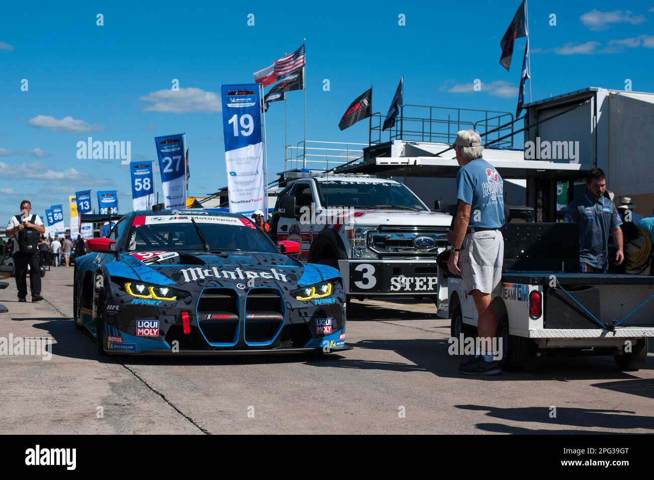 95 AUBERLEN Bill (usa), HULL Chandler (usa), EDWARDS John (usa), Turner Motorsport, BMW M4 GT3, Action während des Mobil 1 zwölf Stunden Sebring 2023, 2. Runde der IMSA SportsCar Championship 2023, vom 15. Bis 18. März 2023 auf dem Sebring International Raceway in Sebring, Florida, USA - Foto Jan Patrick Wagner/DPPI Credit: DPPI Media/Alamy Live News Stockfoto