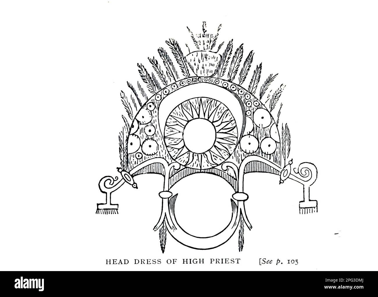 Das Kopfkleid des Hohepriesters aus dem Buch " die Inkas von Peru " VON SIR CLEMENTS MARKHAM, K.C.B. Veröffentlicht in New York von Dutton 1912 Stockfoto