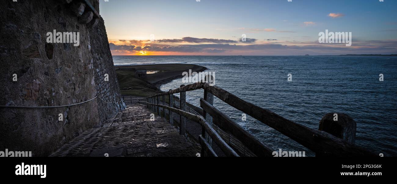 Schloss Lindisfarne in Dawn Stockfoto