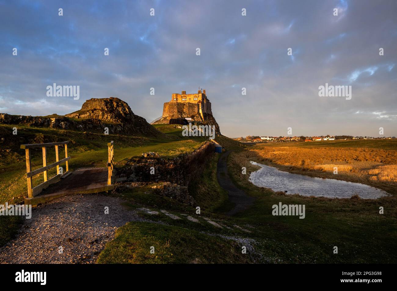 Schloss Lindisfarne in Dawn Stockfoto