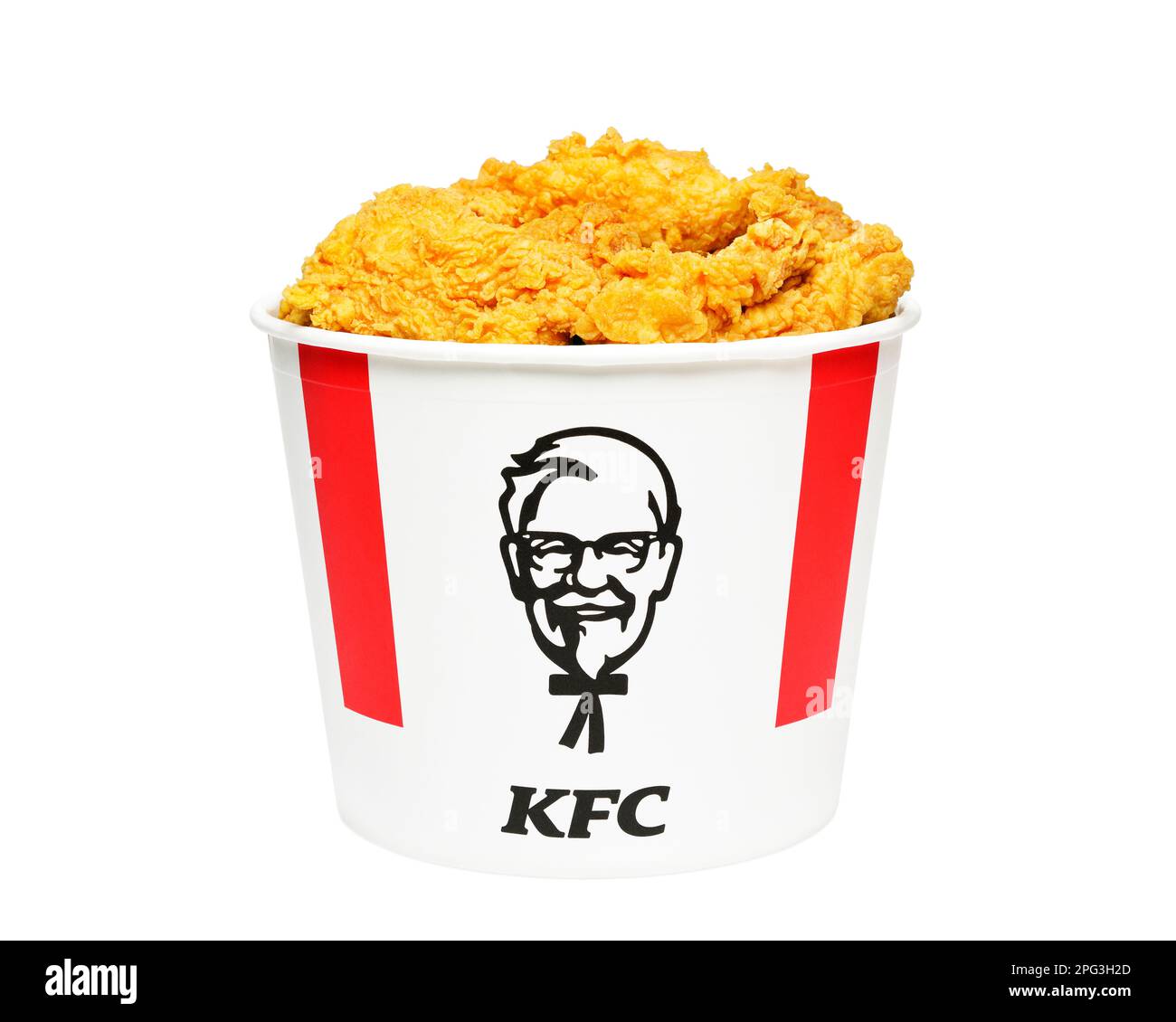 KFC Bucket aus einem Kentucky Fried Chicken Fast Food Restaurant, Großbritannien Stockfoto