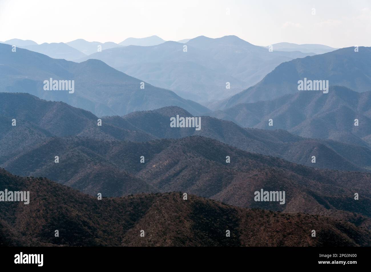 Sierra Made de de Oaxaca Gebirgskette, nördlich von Oaxaca Stadt, Mexiko. Stockfoto