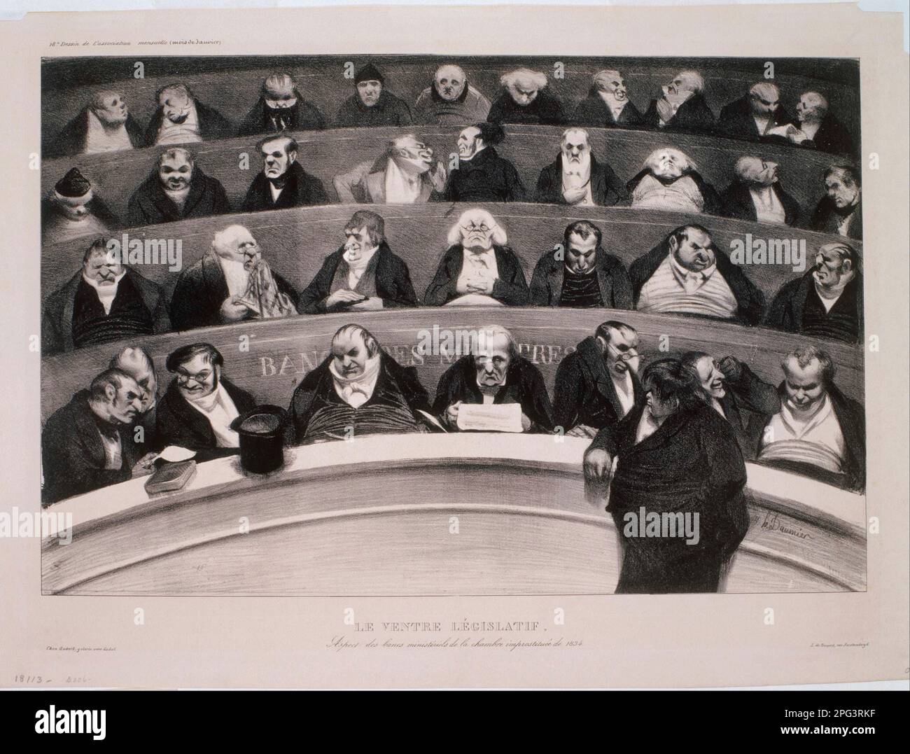 Le Ventre Legislatif 1834 von Honore Daumier Stockfoto