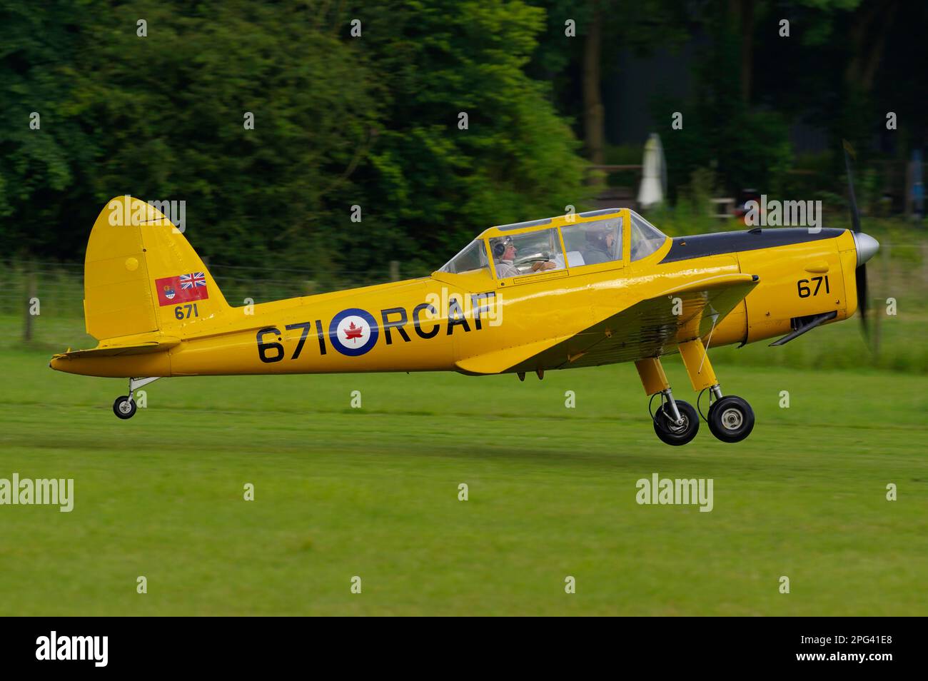 De Havilland DHC 1 Chipmunk, G-BNZC, Shuttleworth Collection, Old Warden, Biggleswade, Bedfordshire, England, Vereinigtes Königreich. Stockfoto