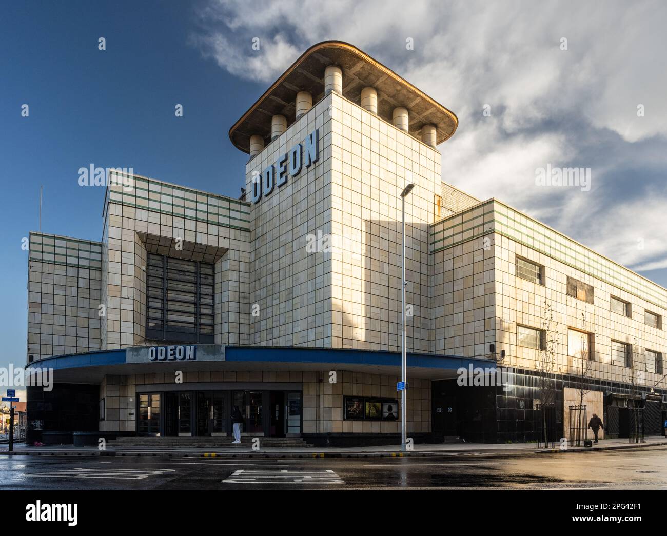 Das 1930er erbaute Art déco-Kino Odeon in Weston-super-Mare, Somerset. Stockfoto