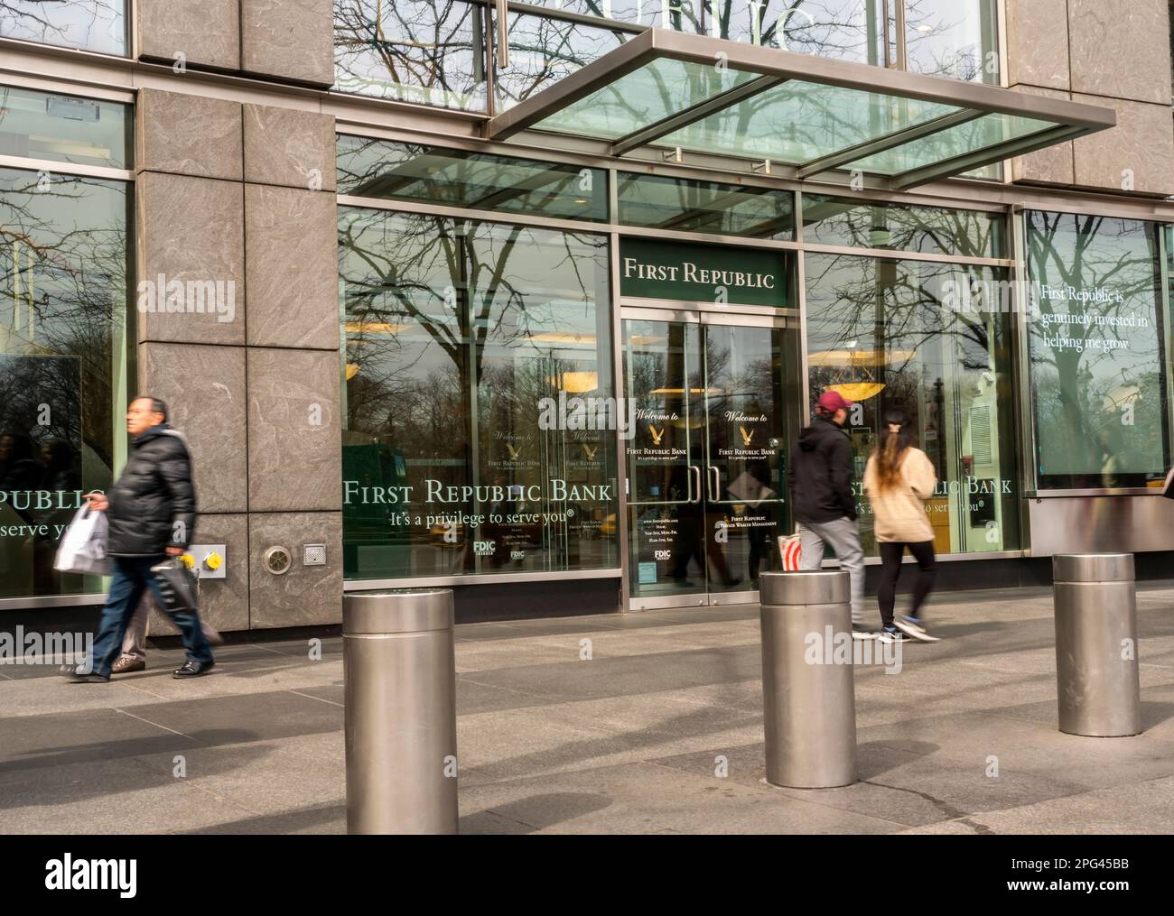 Eine Niederlassung der First Republic Bank im Deutsche Bank Center in New York am Sonntag, den March12. 2023. (© Richard B. Levine) Stockfoto
