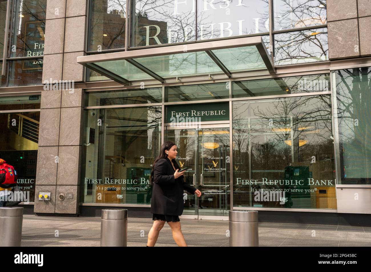 Eine Niederlassung der First Republic Bank im Deutsche Bank Center in New York am Sonntag, den March12. 2023. (© Richard B. Levine) Stockfoto