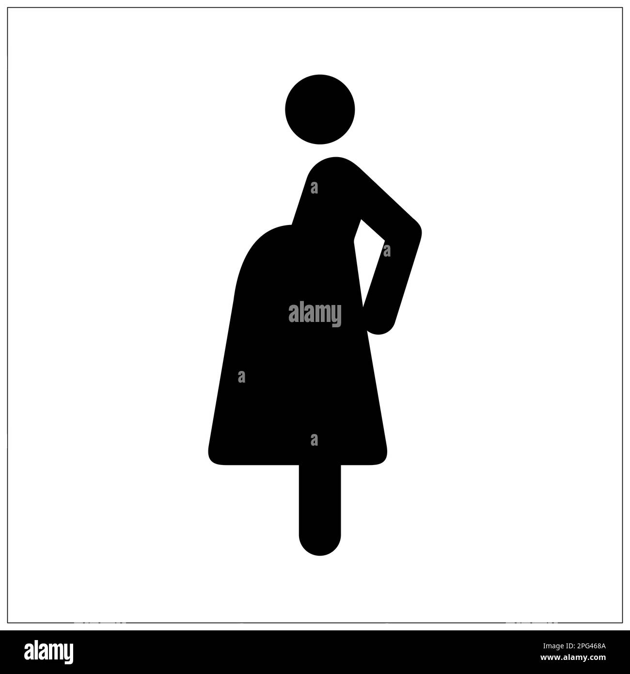 ISO 7001 Schild mit bevorzugtem Zugang für werdende Mütter Stockfoto