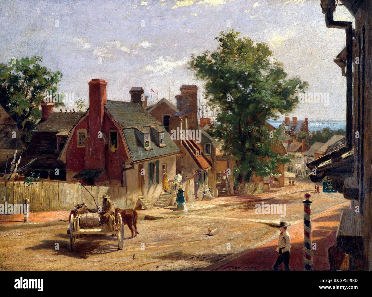 Old Annapolis, Francis Street vom amerikanischen Künstler Francis Blackwell Mayer (1827-1899), Öl auf Leinwand, 1876 Stockfoto