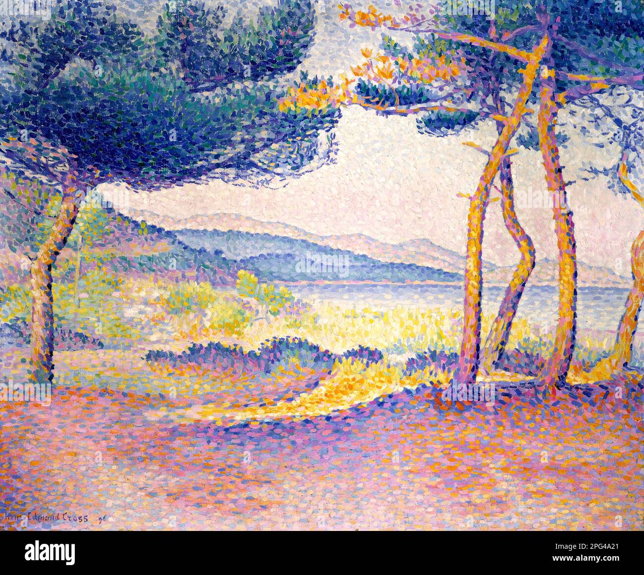 Kiefern entlang der Küste von Henri-Edmond Cross (1856-1910), Öl auf Leinwand, 1896 Stockfoto